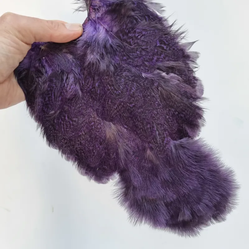 Whiting Coq de Leon Hen Soft Hackle with Chickabou in Speckled Purple-3